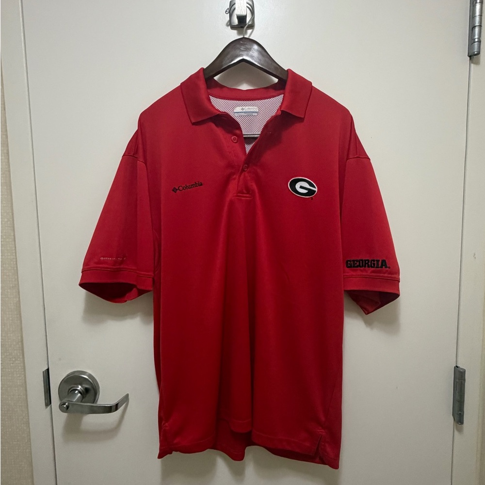 Columbia PFG Red Georgia Bulldogs Polo Shirt